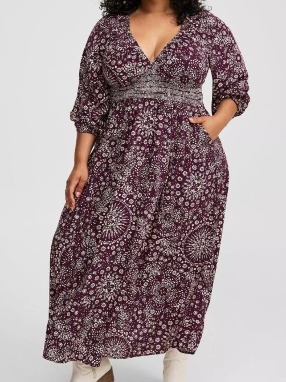Torrid Dress Maxi Dress Color: washed mandala winterbloom size: 3